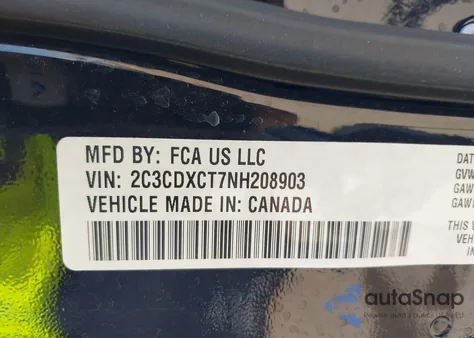 2022 Dodge Charger R/T из США, поврежденный, VIN 2C3CDXCT7NH208903